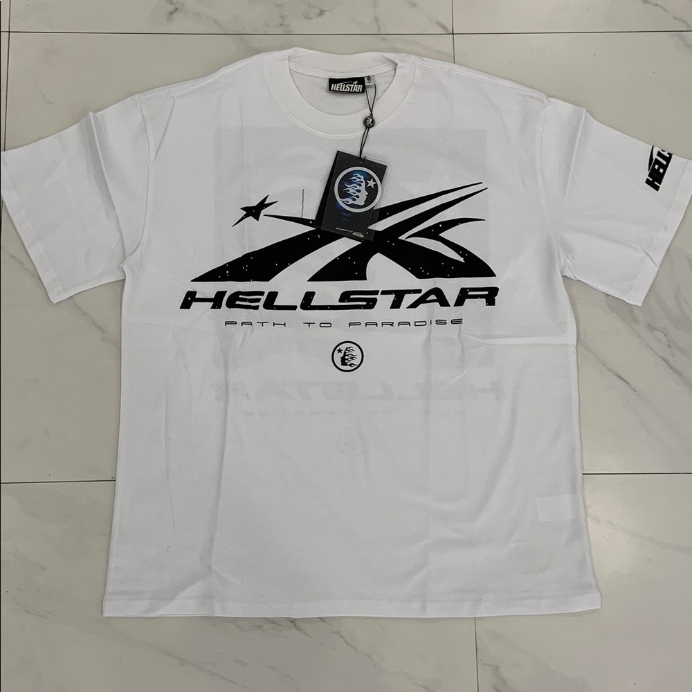 Hellstar Classic T-Shirt White / Black SS24 Regular Print Mens Size Large